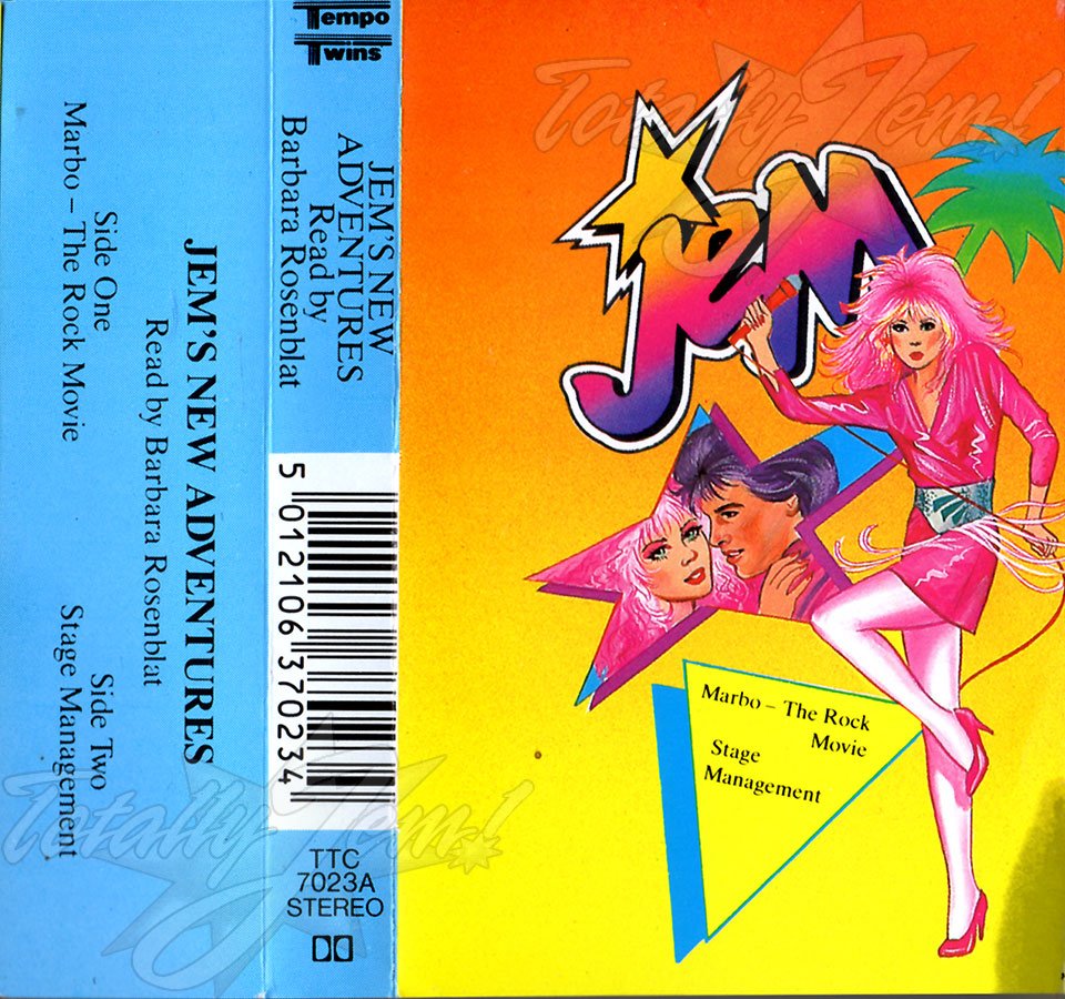 Jem's New Adventures - Double cassette: (Marbo- The Rock Movie, Stage Management, Two Timing, Rocking Roadsters) 1986 World International Publishing/Tempo