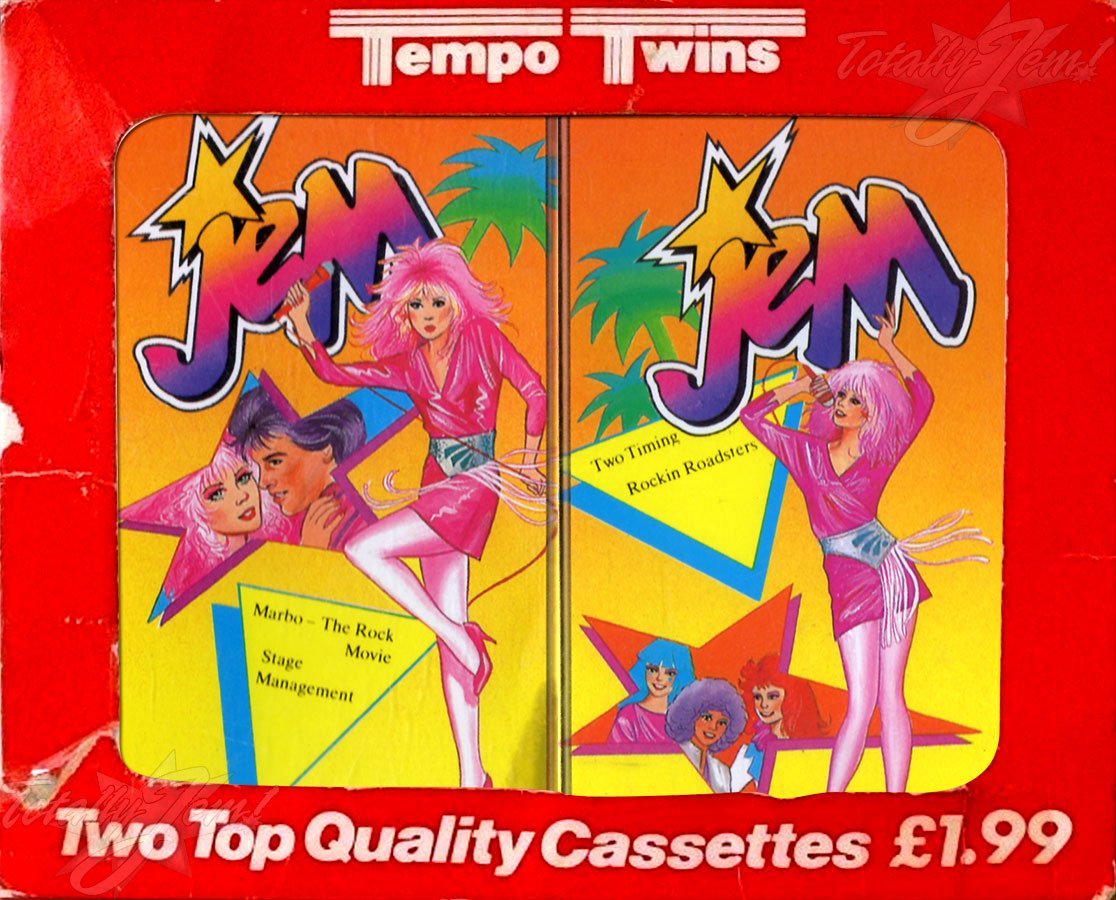 Jem's New Adventures - Double cassette: (Marbo- The Rock Movie, Stage Management, Two Timing, Rocking Roadsters) 1986 World International Publishing/Tempo