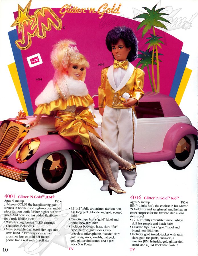 Hasbro 1987 US Toy Fair Catalog - 4001 Gliter 'N Gold™ JEM®, 4016 Glitter ‘n Gold™ Rio™