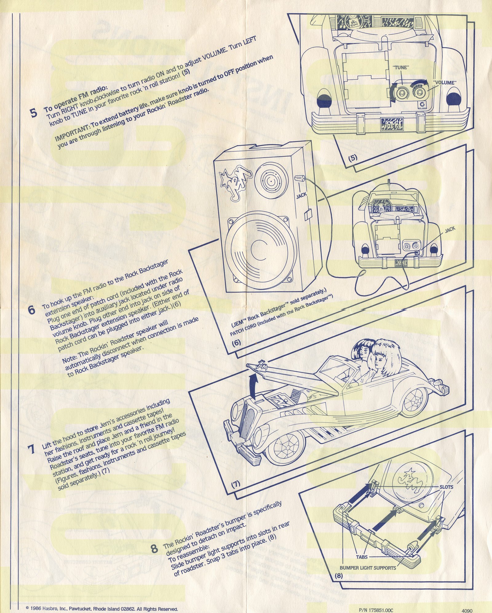 JEM Instructions - Rockin' Roadster 4090 1986
