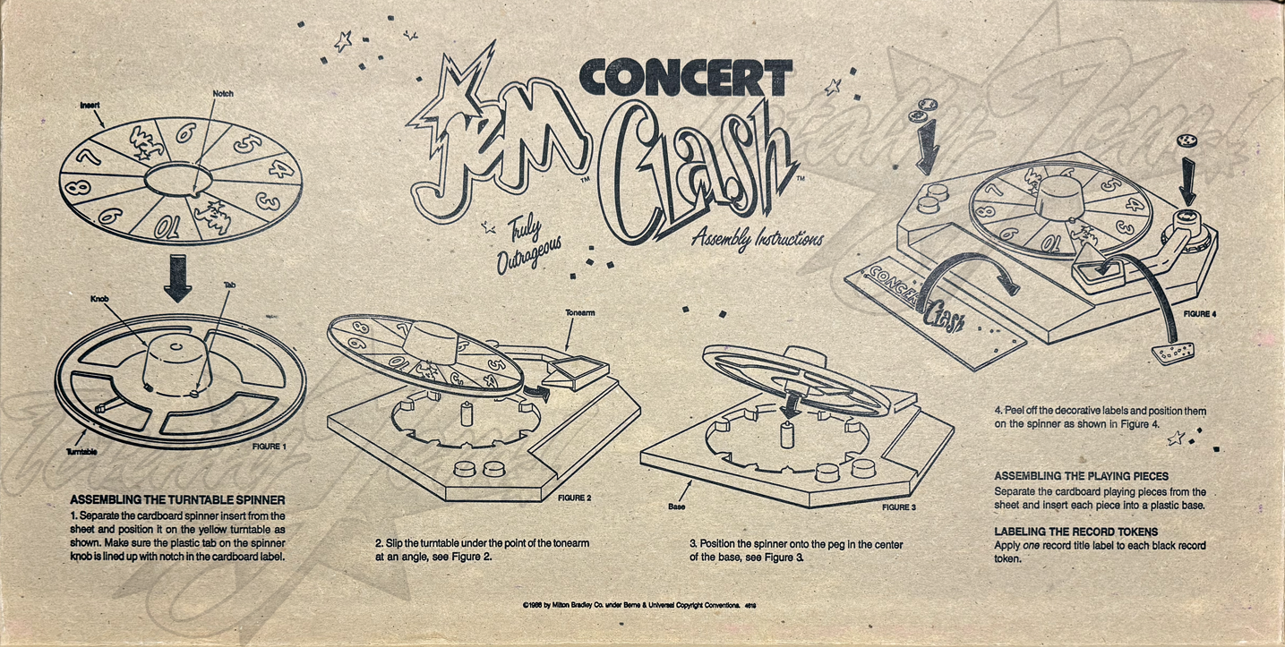 Milton Bradley Concert Clash Game Milton Bradley 4613 &copy;1986