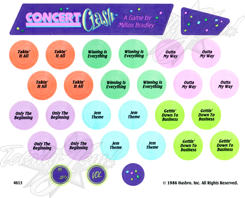 Milton Bradley Concert Clash Game Milton Bradley 4613 &copy;1986