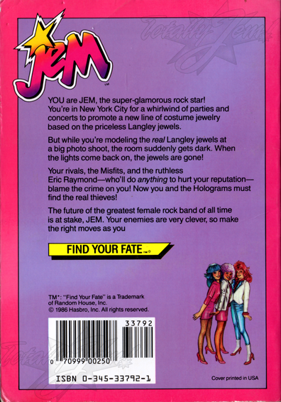 Find Your Fate: Jem #1 - Jewels In The Dark (by Rusty Hallock)
1986
Random House
33792