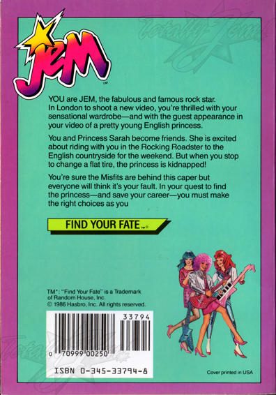 Find Your Fate: Jem #2 - The Video Caper (by Jean Waricha)
1986 - republished?
Random House
33794